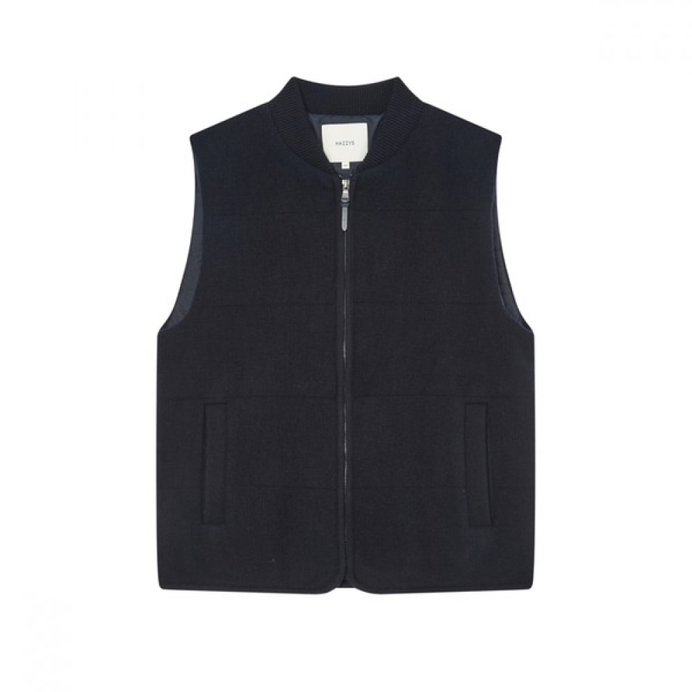 (ヘッジズ) 24FW ネイビーウールニットパッド入りベスト HZSW4D332N3
