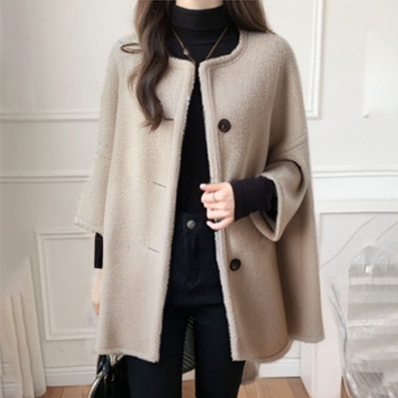 【人気高い】 おしゃれ度アップシンプルカジュアル七分袖ボタンコート