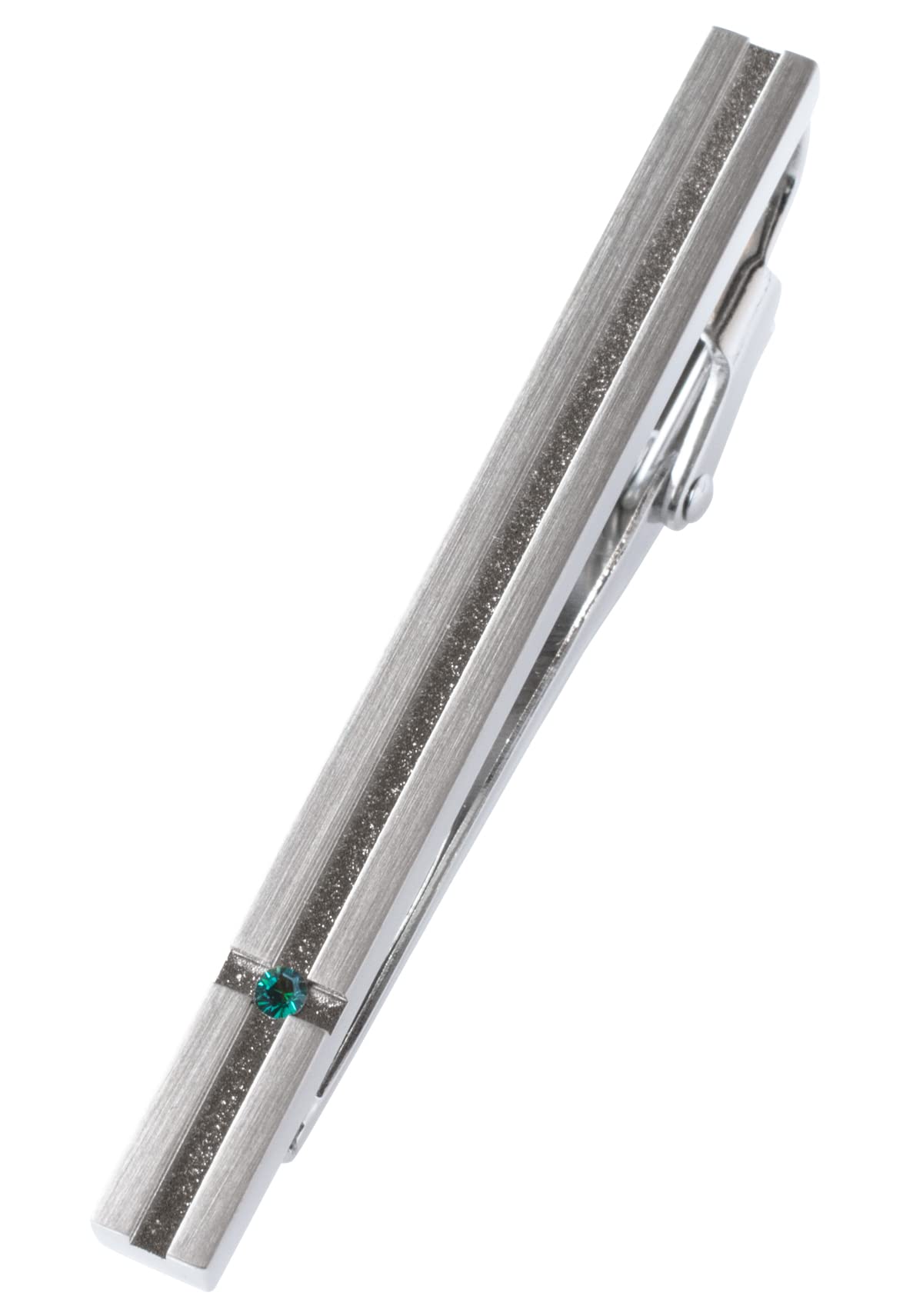 [タバラット] ネクタイピン メンズ 誕生石 5月 日本製 真鍮製 タイピン おしゃれ 新生活 ギフト (エメラルド)