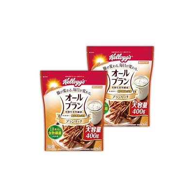 他サイト： 【Amazon.co.jp限定】ケロッグ オールブラン ブランリッチ 大容量400g×2袋セット【セット買い】の商品画像