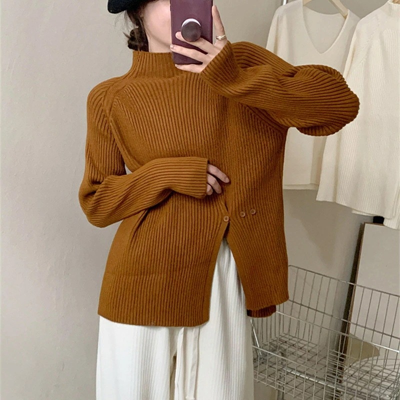 セーター レディース 秋冬 無地 長袖 ハイネック ニットセーター インナー プルオーバー 暖かい 柔らかい 着痩せ タートルネック リブ ボトルネック トップス カジュアル ビジネス 普段着 通勤