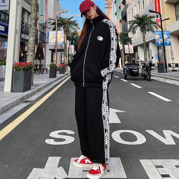 【完売品☆】 ラインジャージ セットアップ セール】【セットアップ】ラインロゴ スウェットジャージパンツ