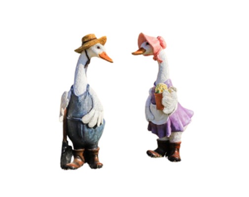 アンティーク風ダック 高級感あふれるおしゃれなガーデンオブジェ（樹脂製）防水仕様 - 可愛いガーデンアクセサリー ガーデニング置物 5,310円