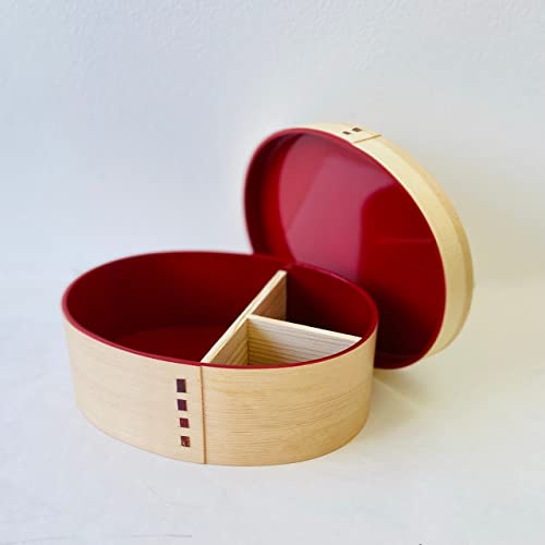 山家漆器店 紀州曲げわっぱ 内朱 赤 弁当箱 白木 700ml 日本製 紀州塗り 紀州漆器 お弁当箱 ランチボックス