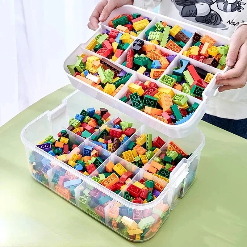 子供のための積み重ね可能なビルディングブロック収納ボックス おもちゃのオーガナイザー 雑貨コンテナ 化粧ケース