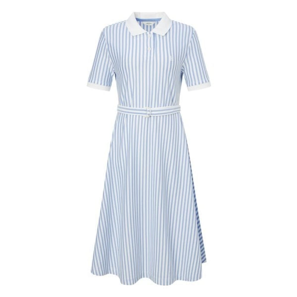 [25SS] [アイコニック] AラインストライプショートスリーブピケドレスHSDR5BC32B2