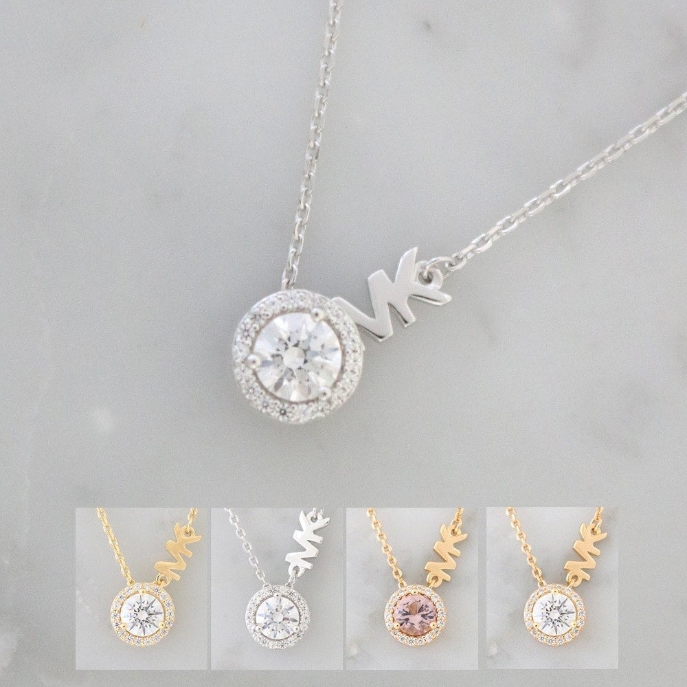 ネックレス レディース パヴェハロネックレス MKC1208A 選べる4color PAVE HALO アクセサリー ジュエリー MK ロゴ ジルコニア 女性 並行輸入品