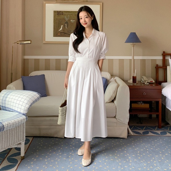 7分袖シャツワンピース op15706