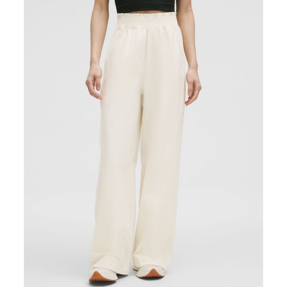 ストレッチウーブンフリルウエストワイドレッグパンツ*アジアンフィット-LTIV