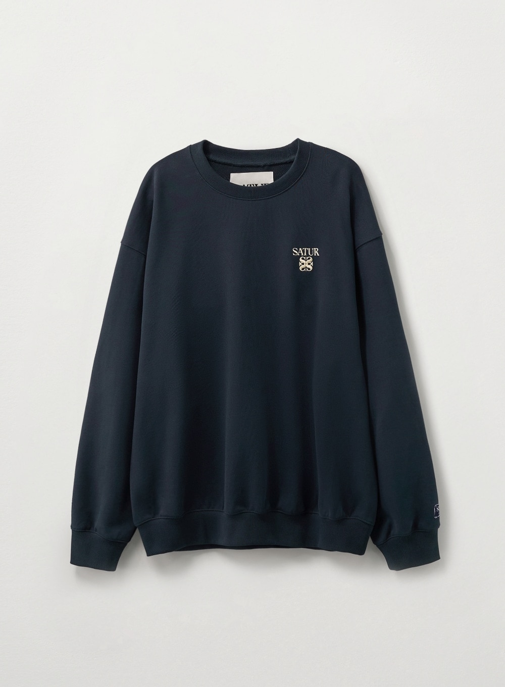 【SATUR】 LOREN CLASSIC LOGO BASIC SWEATSHIRT : NAVY