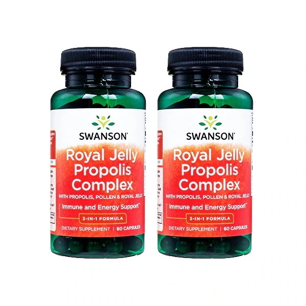 スワンソン　ローヤルゼリー プロポリス コンプレックス 60錠 2本　Swanson Royal Jelly Propolis Complex 海外直送日時指定不可 国際書留郵便発送