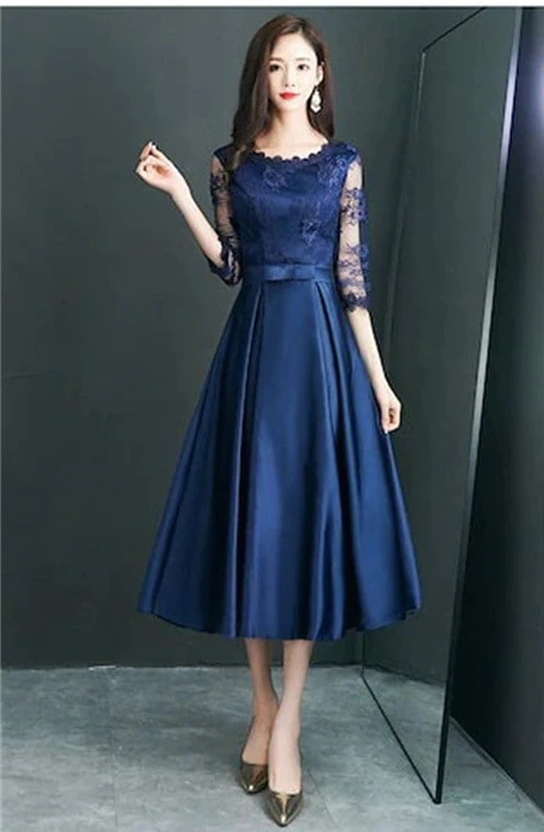 【送料無料】ドレス 結婚式 ワンピース フォーマルワンピース パーティードレス ロングドレス レース お呼ばれ 服装 大きいサイズ Aライン ミモレ丈 演奏会 成人式