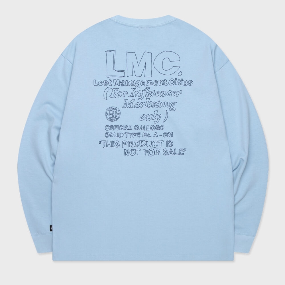 LMC ファンドゥードルロングシルバーTシャツライトブルー