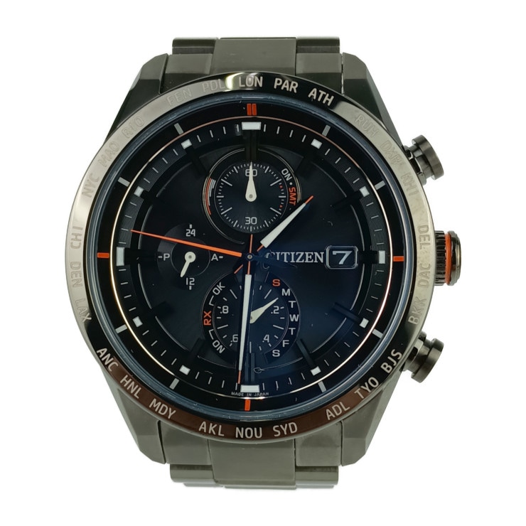 美品 CITIZEN シチズン 腕時計 アテッサ ACT Line AT8185-62E / H800-T025871 ブラック スーパーチタニウム エコ・ドライブ ソーラー電波【本物保証】