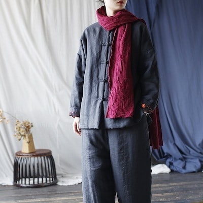 オリジナル　冬　ゆったり　レトロ　スタンドカラー　婦人服　綿入れ　厚　保温上着