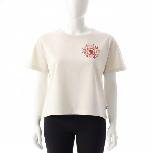 FJALLRAVEN 25 女性 フィエルブロムスター ロゴ 半袖 Tシャツ 14600213113 Fjallblomster Logo T-shirt W