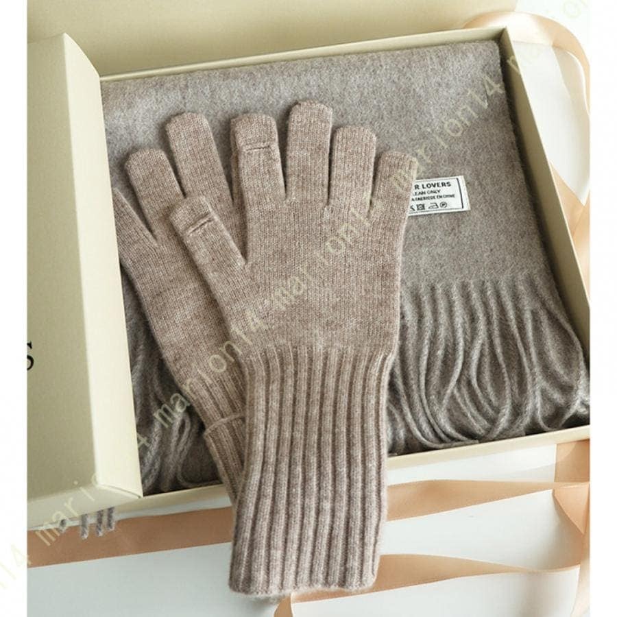 ギフトセット 女性向け セット カシミヤマフラー ニット手袋 マフラー 防寒 暖かい レディース 女性 2点セット プレゼント ギフト 秋 冬 彼女 嫁 母 贈り物