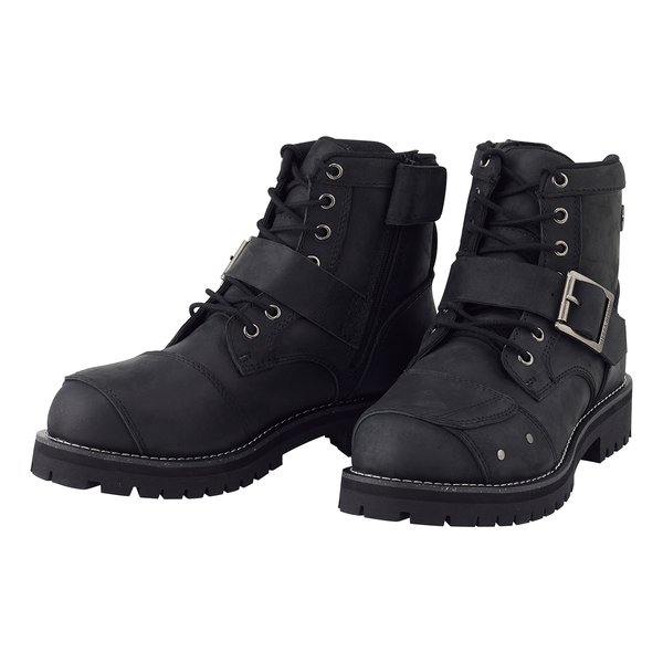 SD6021 レザーバイカー7ホールブーツ サイドジッパー付 ブラック 25.5cm SD6021/BLACK/25.5