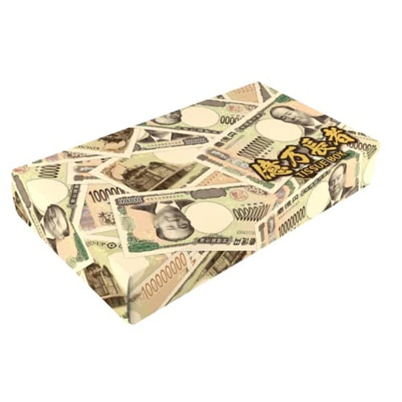 箱ティッシュ BOX億万長者 渋沢栄一モチーフ 40W 100個 8,465円