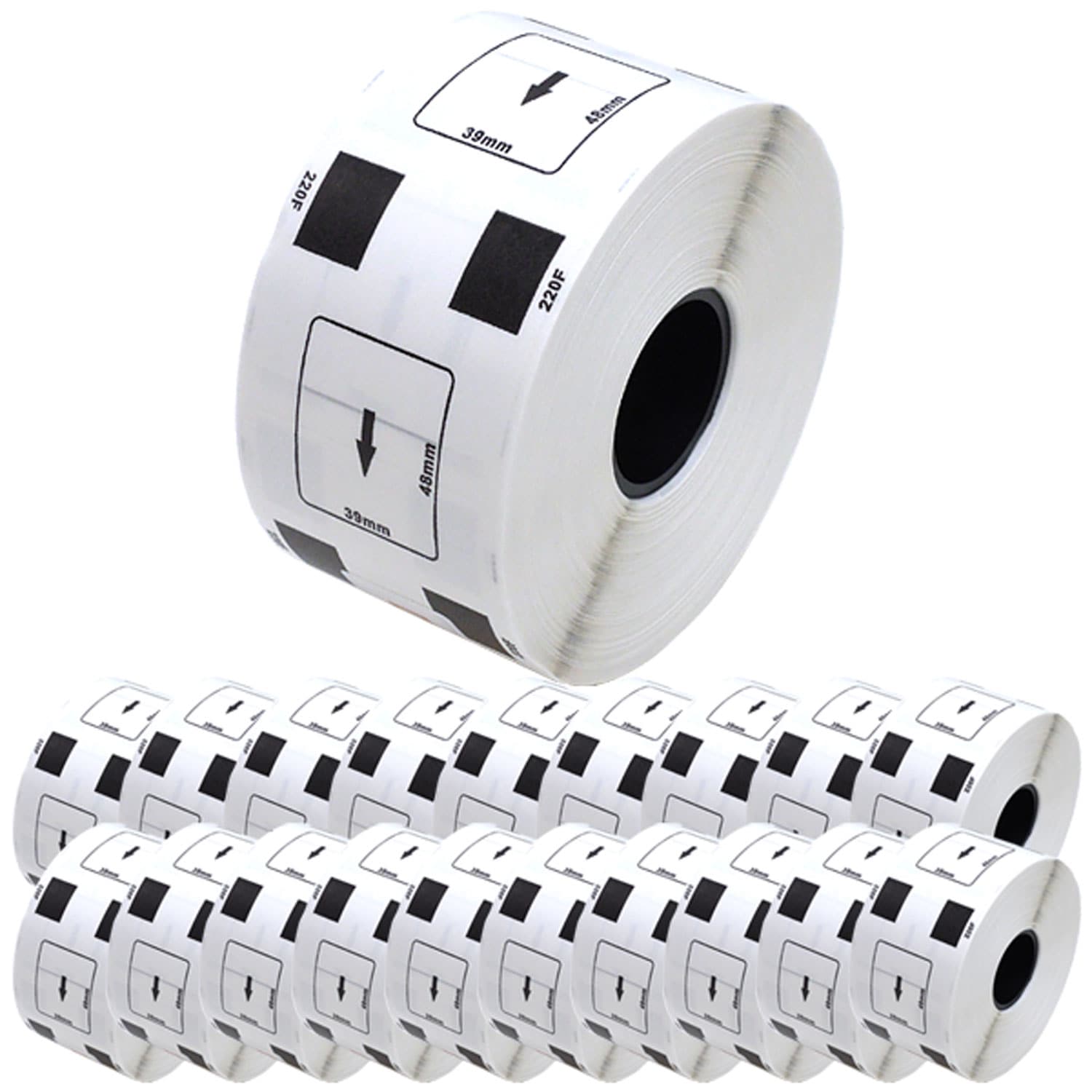 ブラザー用 ピータッチ DKプレカットラベル (感熱紙) DK-1220 互換品 食品表示用ラベル 白 39mm×48mm 620枚入り 20個セット