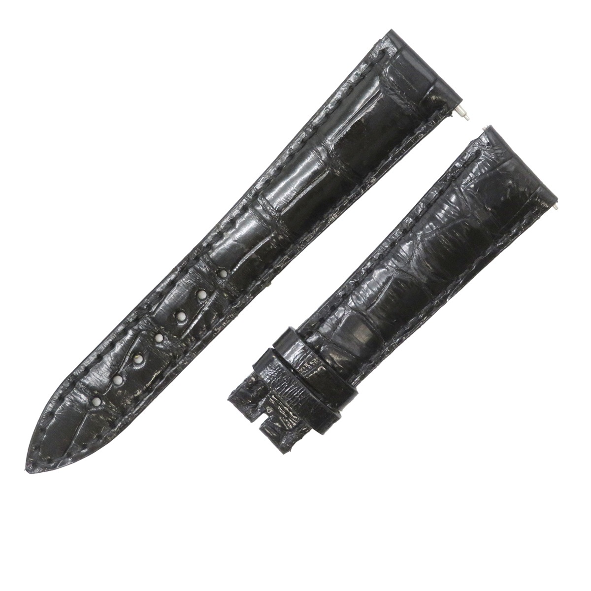 トノウカーベックス 7850/7880/7080用 クロコバンド メンズ 純正 ロング シャイニー 艶 20mm 黒 3年保証