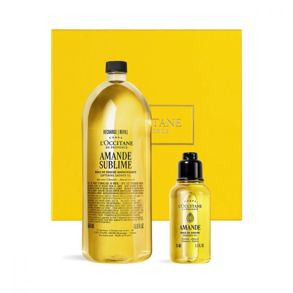 ロクシタン アーモンド ソフトニング シャワーオイル リフィル 500ml セット (+デラックス1種)