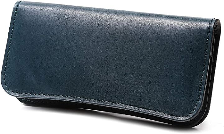 STCRAFT 栃木レザー 財布 メンズ 長財布 小銭入れ付き 本革(ネイビー)