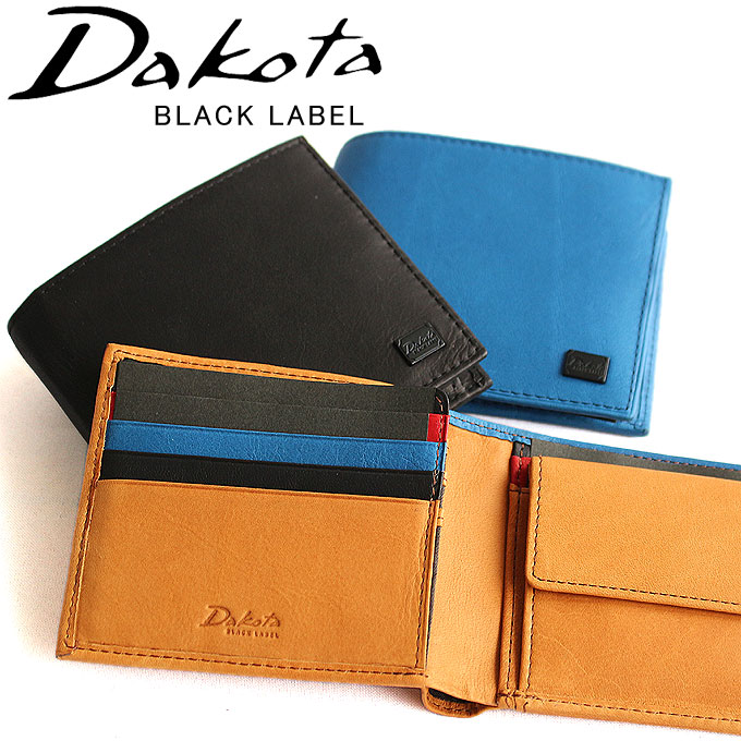Dakota ワキシー 二つ折り財布 ブラックレーベル BLACK LABEL イタリア製牛革馬革