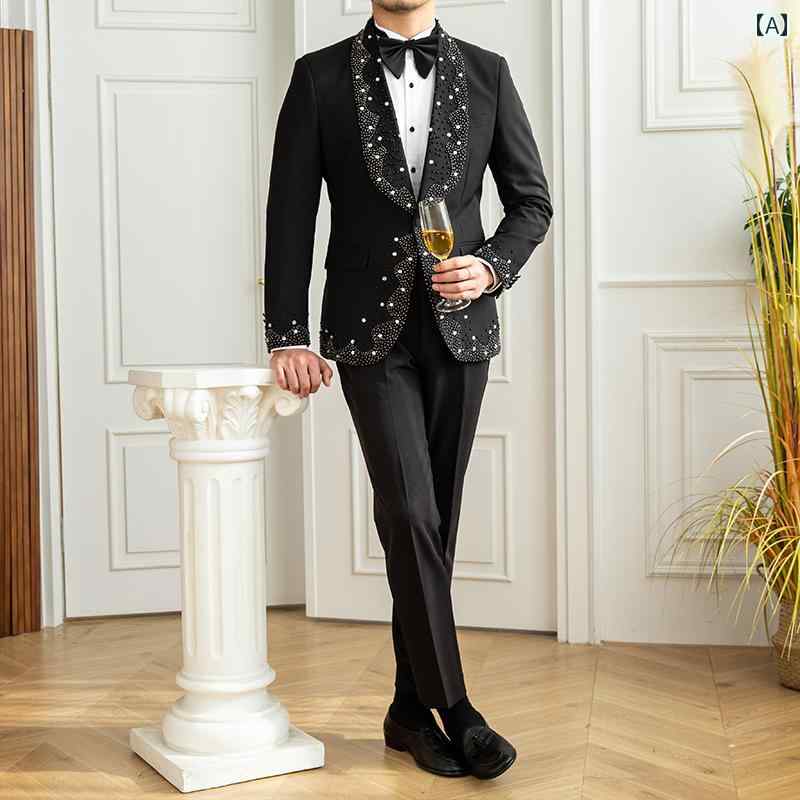 メンズ スーツ 紳士服 セットアップ ツーピース ジャケット パンツ ズボン カジュアル 結婚式 パーティー ビジネス 通勤