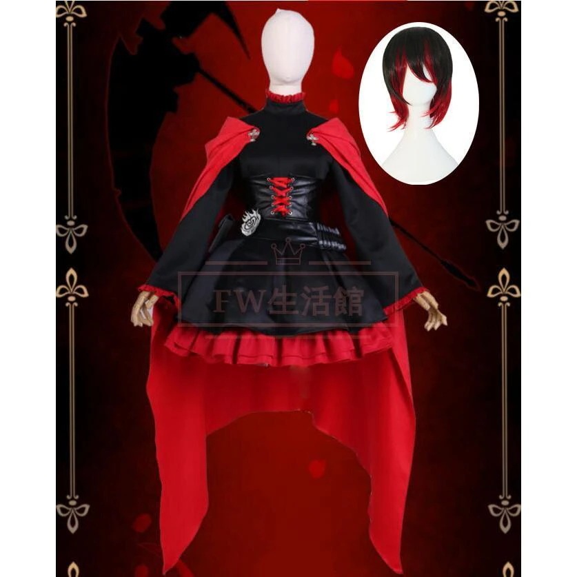 RWBY ルビー ルビー・ローズ Red Trailer Ruby ブラック ・レッド ショート コスプレ衣装コスチューム 演出服 アニメ ゲーム ハロウィン cosplay 変装