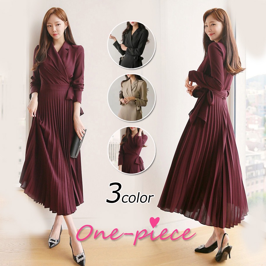 タイムセール シャツワンピース レディース 40代 ワンピース 秋冬 きれいめ マキシワンピース 長袖 プリーツスカート ロング丈 Vネック Aライン 着痩せ 通勤 結婚式 お出かけ 大人 30代 50代 競売