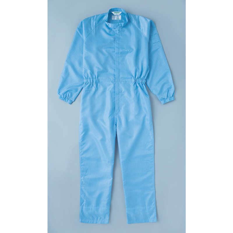 トラスコ中山　制電糸グリッド仕様フード無つなぎ服 ブルー L　TCOGBL