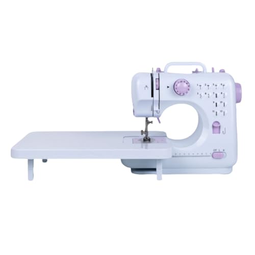 Fiegcit 電動ミシン 手作り DIYミシン機 12種の縫い目 初心者 小型 家庭用 コンパクト ミニ ポータブル 操作簡単 多機能 低騒音 スピード調整可能 2way給電 持ち運び便利 返し縫い