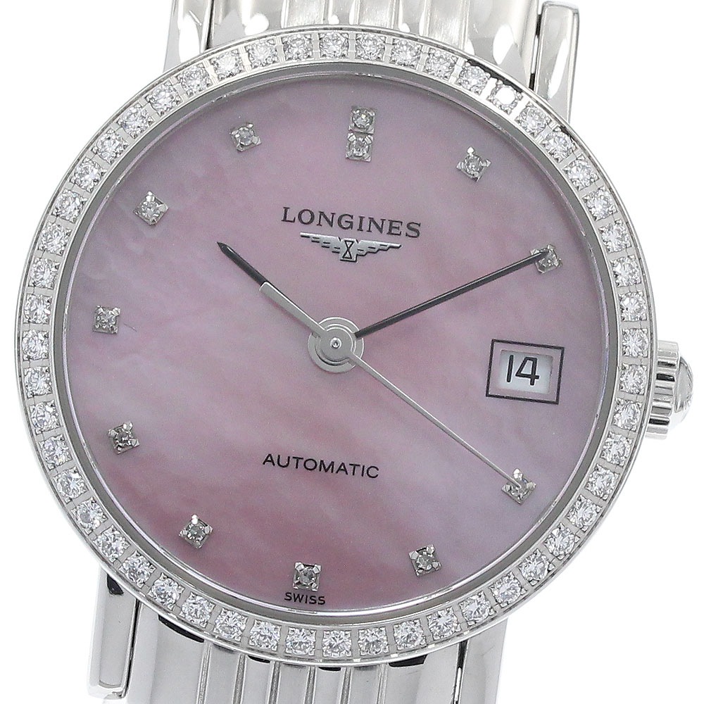 ロンジン LONGINES L4.309.0 エレガント 12P ベゼルダイヤ 自動巻き レディース 良品 _938330【中古】