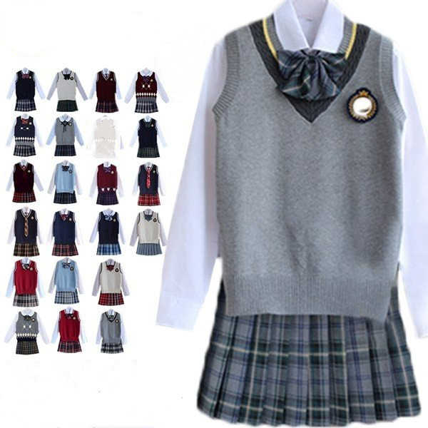 制服 制服 学生服 卒業式 スーツ 女子高生制服 学生服制服 コスプレ 衣装 セーラー服 上下セット コス カーディガン/ニットベスト スクールスカート