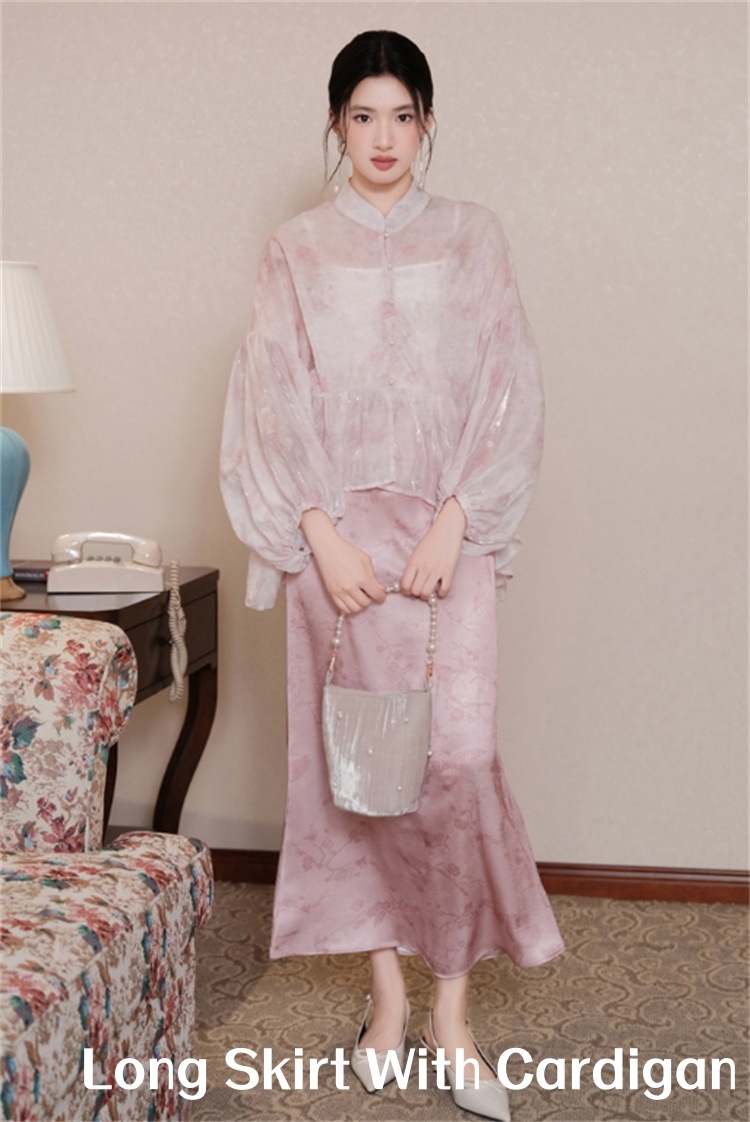 早い者勝ち ロングスカート セットアップ ルーズカーディガン 体型カバー スタイルカバー