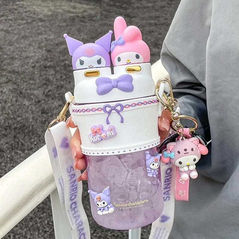 Culomi ウォーターカップ ガールズ ストローカップ かわいい 高温耐性 子供用 ドリンクボトル 落下防止