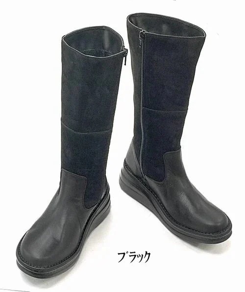 ワークブーツ ブーツ レディースシューズ レディースファッション 靴 秋冬 コンビレザー ロングブー
