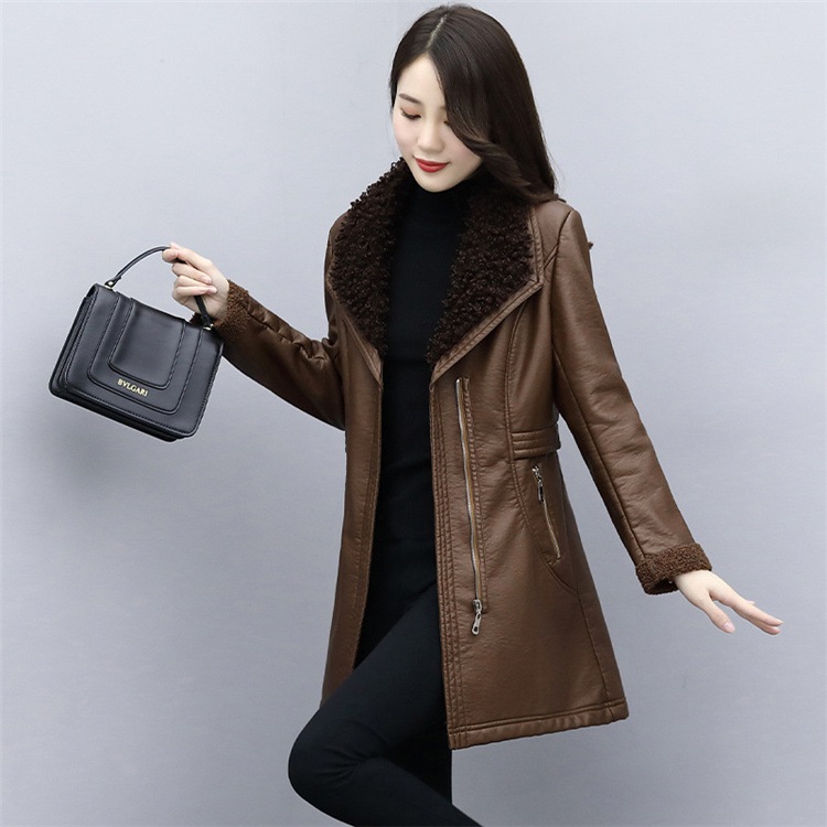 ライダースコート レディース コート ファスナー 革 レザーコート PU ロングコート アウター 秋 春 冬 スプリングコー 着痩せ