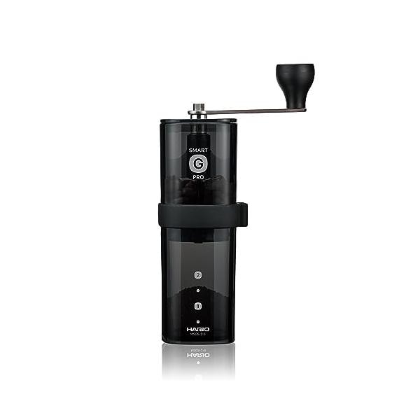 ハリオ MSGS-2-B コーヒーミルスマートG PRO 透明ブラック ステンレス刃