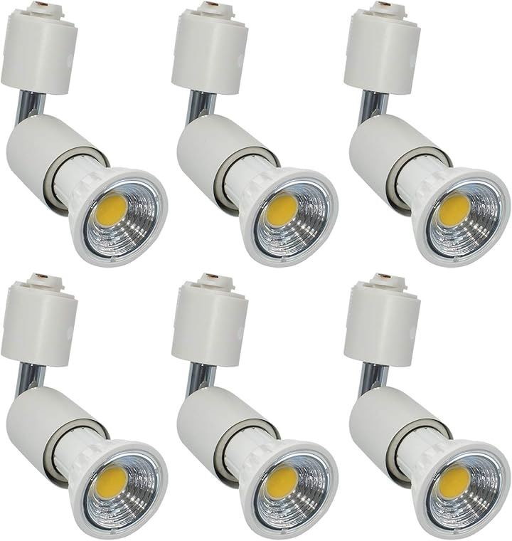 ダクトレール用スポットライト E26口金 LED電球付き LEDスポットライト5.5W ハロゲン電球60W相当 電球色2700K RA95 非調光(白い, E26-電球色-6個入り)