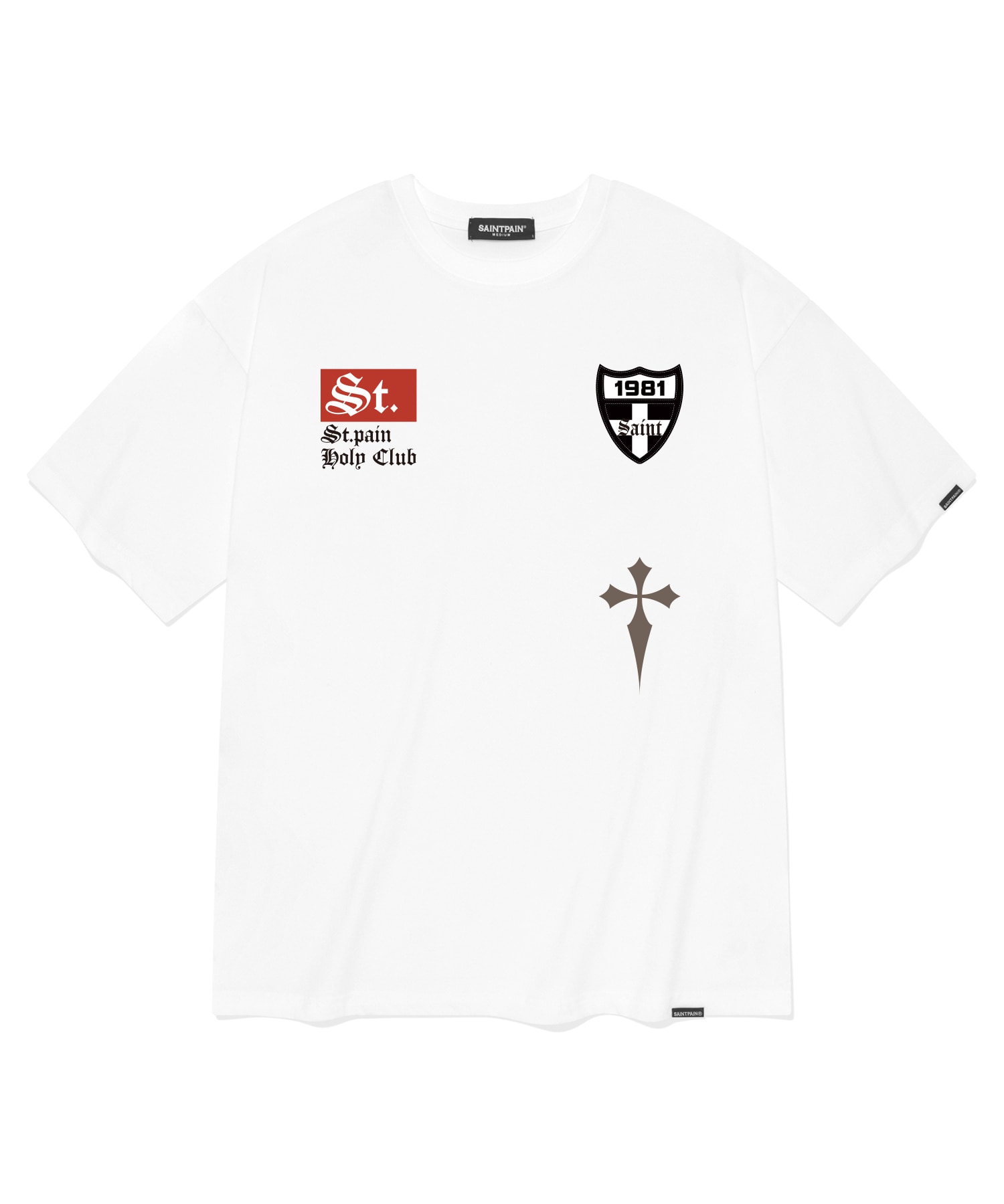 SP Saint Patchwork Short Sleeve T-Shirt - White