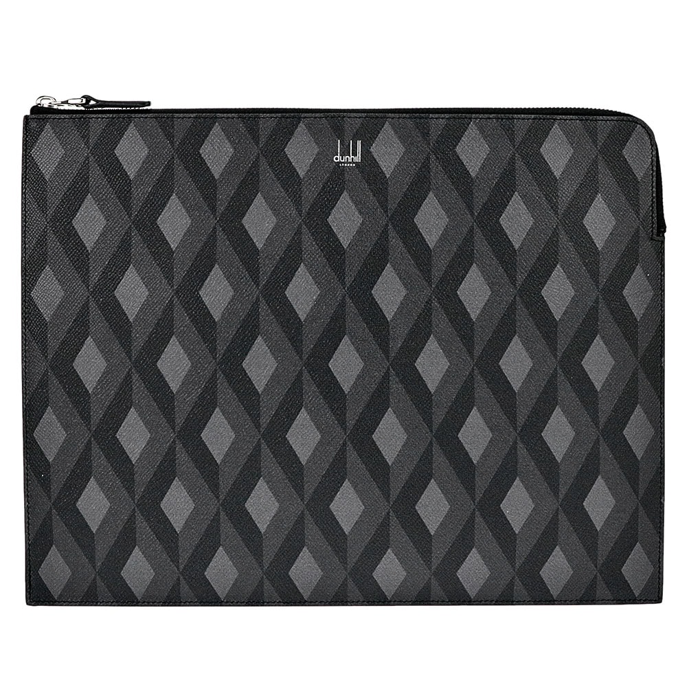 dunhill DU18F3855CT030 ダンヒル クラッチバッグ グレイン(型押)カーフレザー ブラック/グレー/シルバー