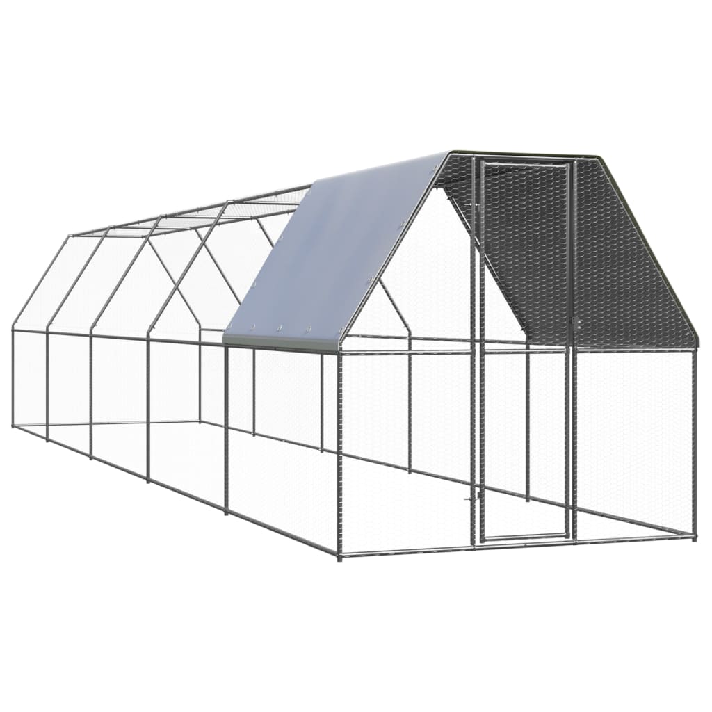 屋外鶏用ケージ 2x10x2m 亜鉛メッキ鋼製