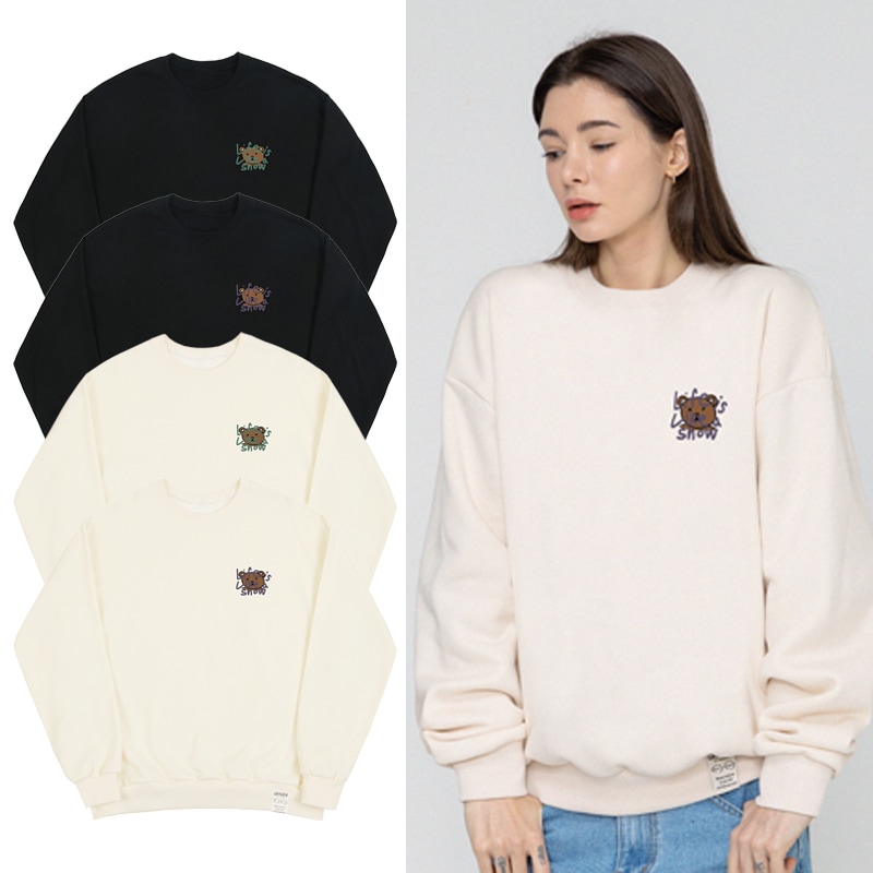 [UNISEX] Drawing Letter Bear Smile Sweatshirt_4color 5,042円