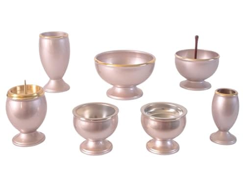 仏具セット 【流星 3.0寸 仏具6点セット + 流星りん 2.3寸】真鍮製 おしゃれ おリン付 パール