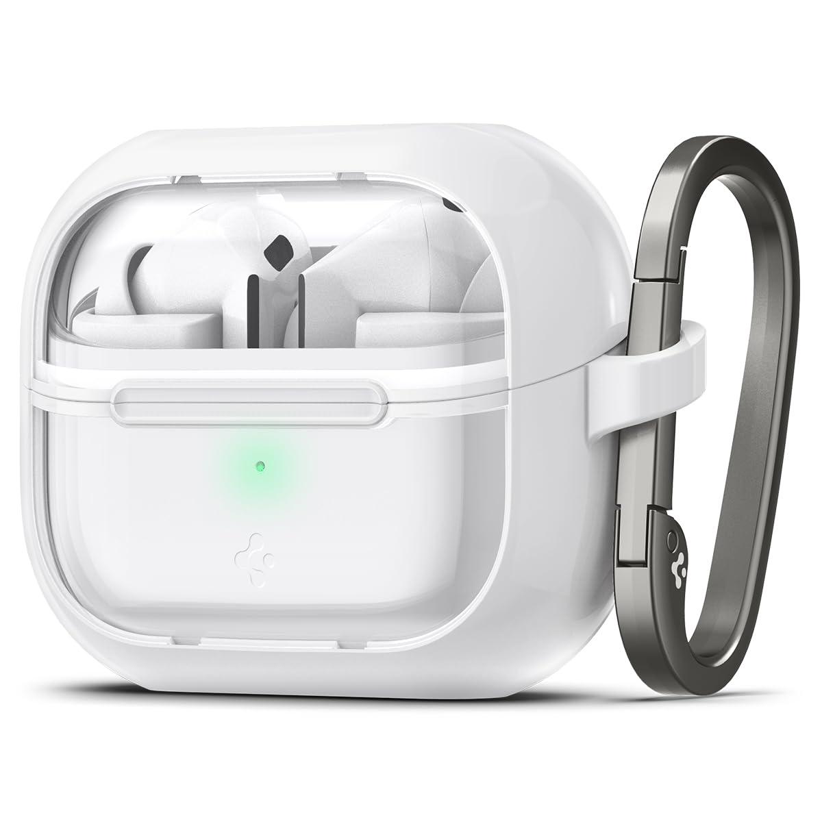 Spigen Galaxy Buds 3 Pro/Buds 3 ケース 透明 クリア ワイヤレス充電 対応 リング カラビナ付き スリム 軽量 耐衝撃 すり傷防止 ウルトラ・ハイブリッド ACS084