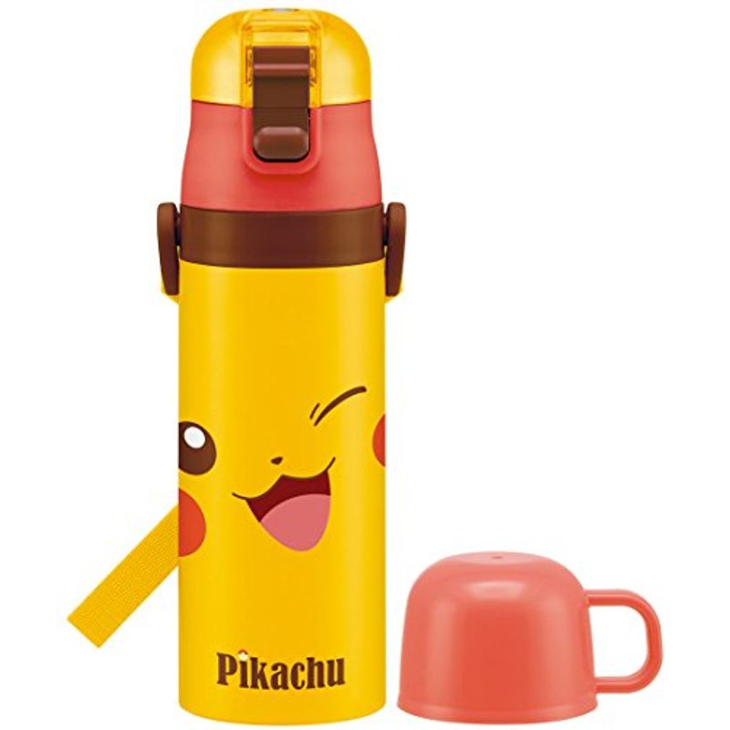 子供用 2WAY ステンレス 水筒 コップ付き ポケットモンスター ピカチュウ フェイス 430ml SKDC4