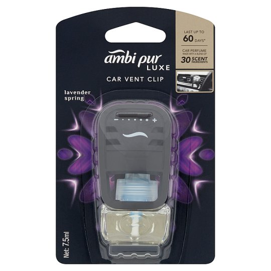 Ambi Pur Luxe Car Vent Clip Lavender Spring 7.5ml