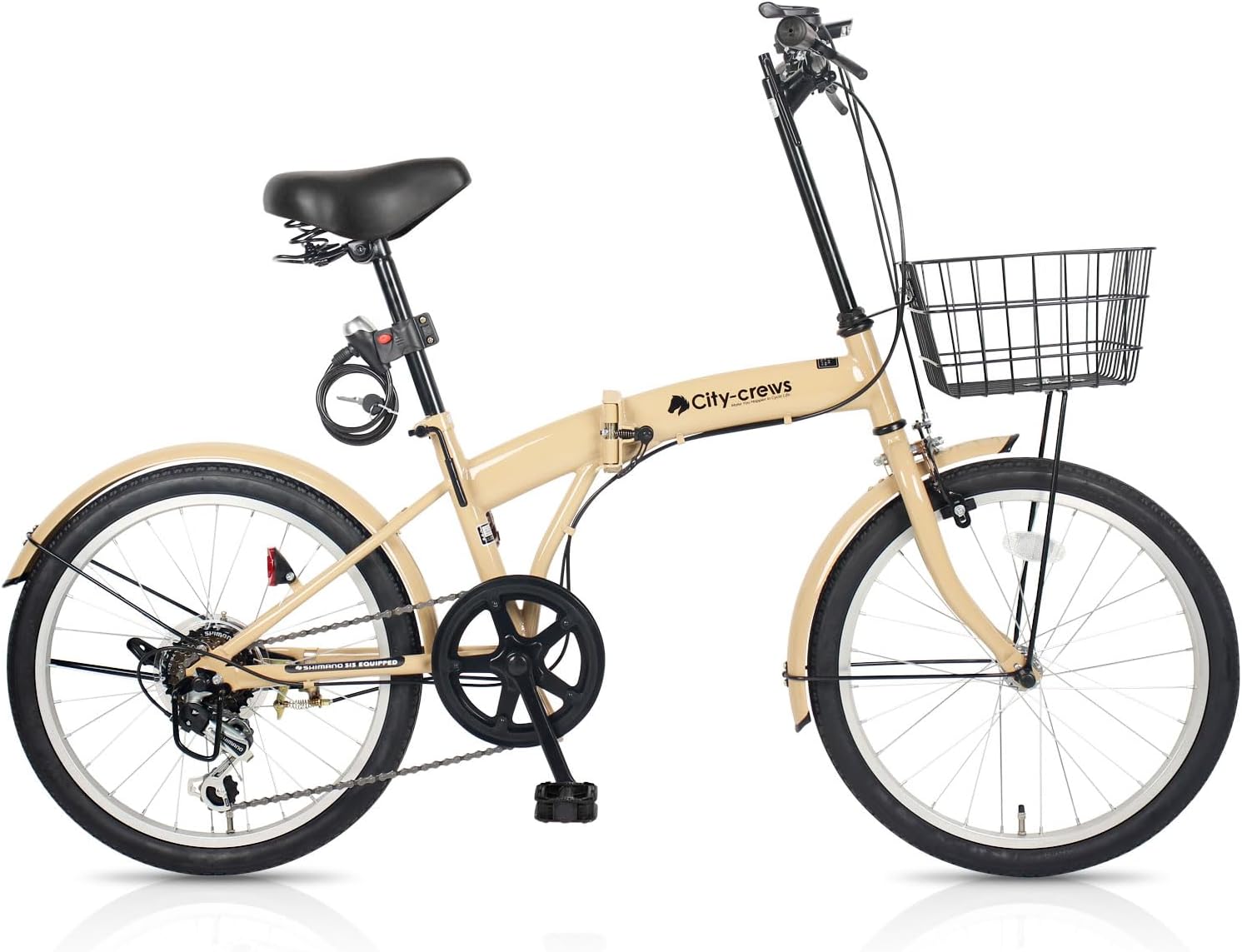 折りたたみ自転車 20インチ CC-10 外装6段変速ギア フロントライト/ロック錠/カゴ付き 折畳み 自転車 折り畳み自転車 ミニベロ 小径車 軽量 新生活 通勤 通学 サイクリング シティサイクル 9,698円